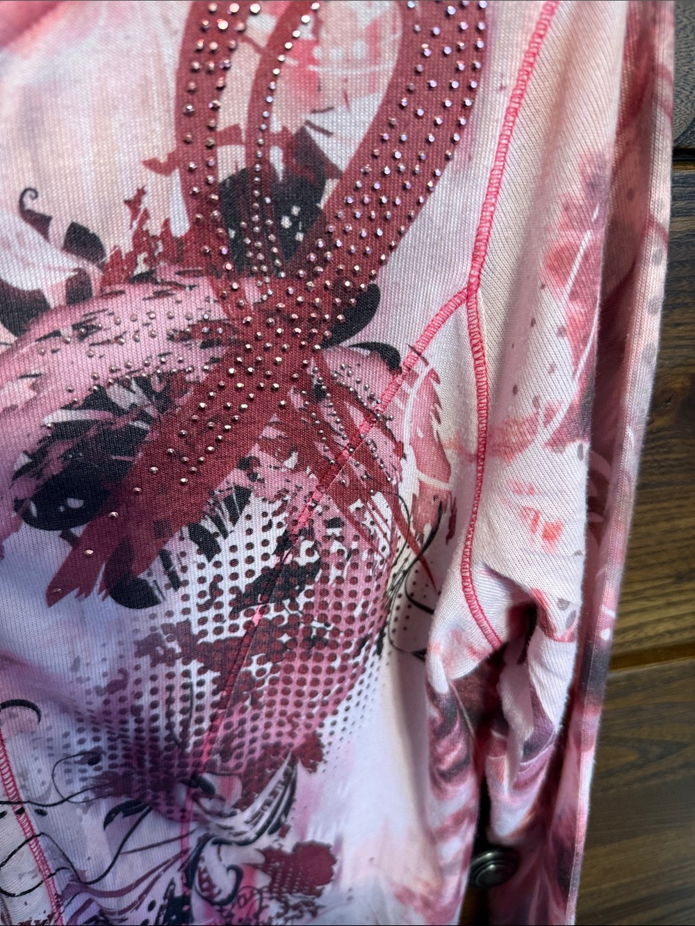 ONE WORLD Pink Ombre Heart Zip Hoodie Jacket - Picture 4 of 4